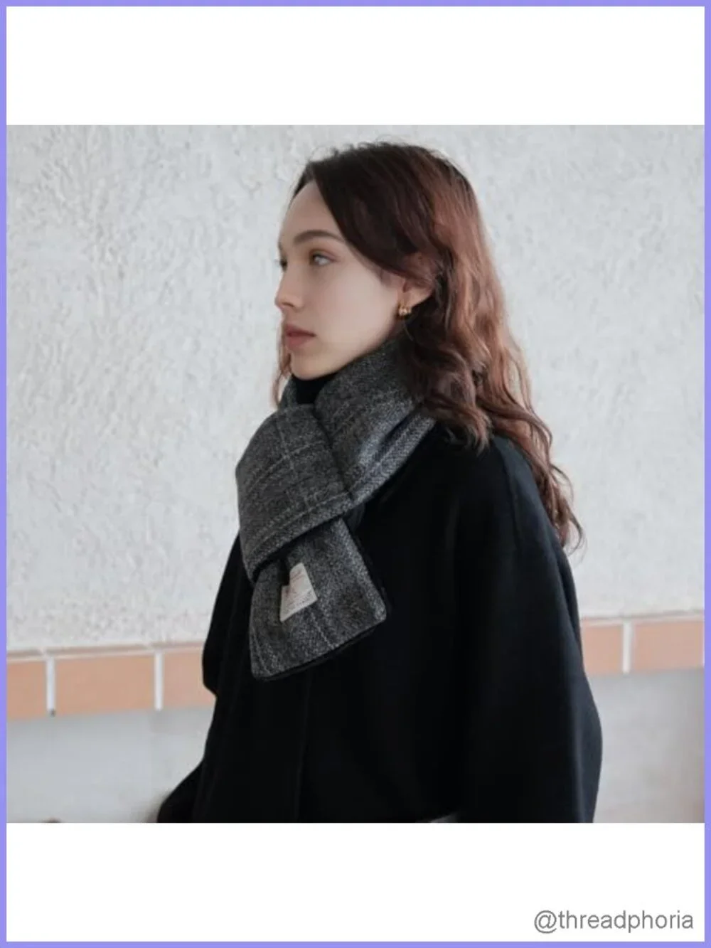 Harris Tweed Wool Neck Warmer Handmade Soft Scarf Plush Lining Winter Gift